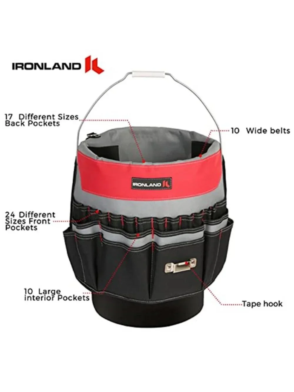 Bucket Tool Organizer 51 Pocket Tool Caddy Electrician Carpenter Storage